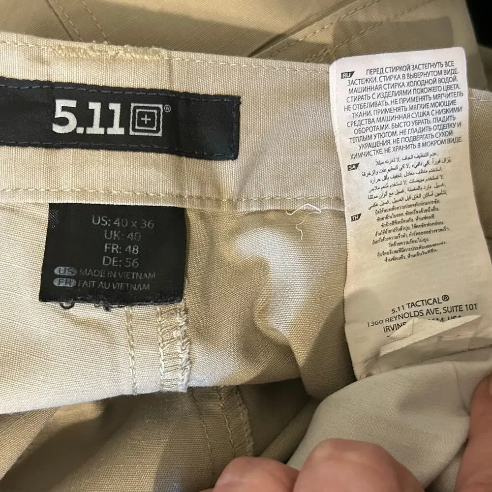 5.11 Tactical Pants Men 40x33.5 Hemmed Pro Pant Ripstop Cargo Utility 74273 Work